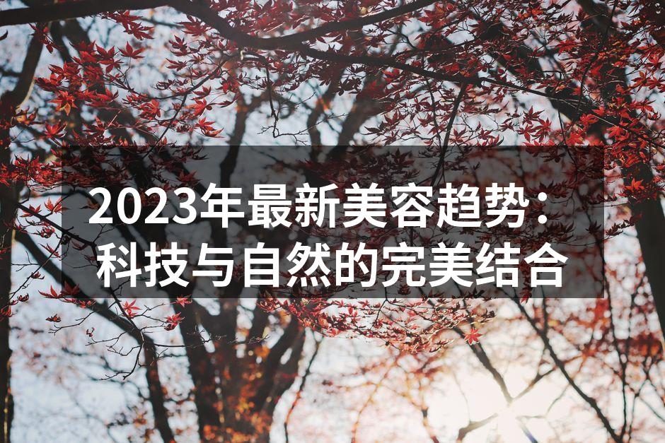 2023年最新美容趋势：科技与自然的完美